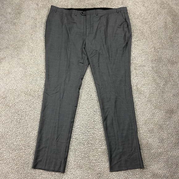 Ralph Ralph Lauren Dress Pants 52W 56Long Grey Wool Blend Twill NO HEM New
